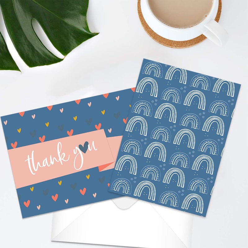 Canopy Street Sloth And Rainbow Thank You Cards / 24 Colorful Thank You Cards With White Envelopes / 6 Cute Whimsical Animal Appreciation Designs / 3 1/2" x 4 7/8" All Occasion Gratitude Note Cards - Image 4